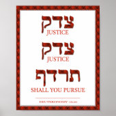 Hebreeuws Tzedek Justice Giclée Poster (Voorkant)