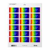 Hebreeuws Verjaardag Regenboog Kleuren Label (Full Sheet)