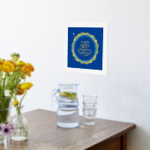 Hebreeuws Volgend jaar in Jeruzalem Goud op Blauw Folie Afdrukken (Laag (Keuken))