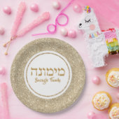 Hebreeuws White en Gold Glitter Passover Mimouna Papieren Bordje (Feest)