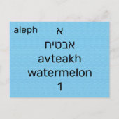 Hebreeuwse א briefkaart (Achterkant)