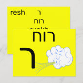Hebreeuwse ר briefkaart (Voorkant / Achterkant)