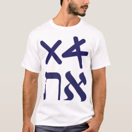 Hebreeuwse Aleph Tav Paleo-Hebreeuwse Marine Typog T-shirt