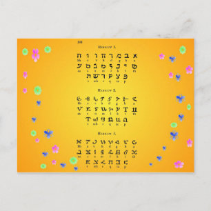 Hebreeuwse alfabet briefkaart