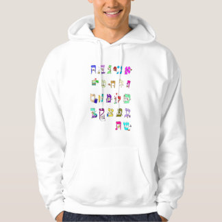 Hebreeuwse alfabet hoodie