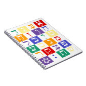 Hebreeuwse alfabet regenbooglaptop notitieboek (Rechterzijde)