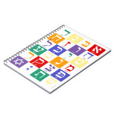 Hebreeuwse alfabet regenbooglaptop notitieboek (Linkerzijde)