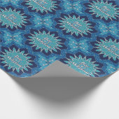 Hebreeuwse balk Mitzvah Blue Ten Circle Wrap Paper Cadeaupapier (Hoek)