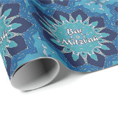 Hebreeuwse balk Mitzvah Blue Ten Circle Wrap Paper Cadeaupapier (Rol Hoek)