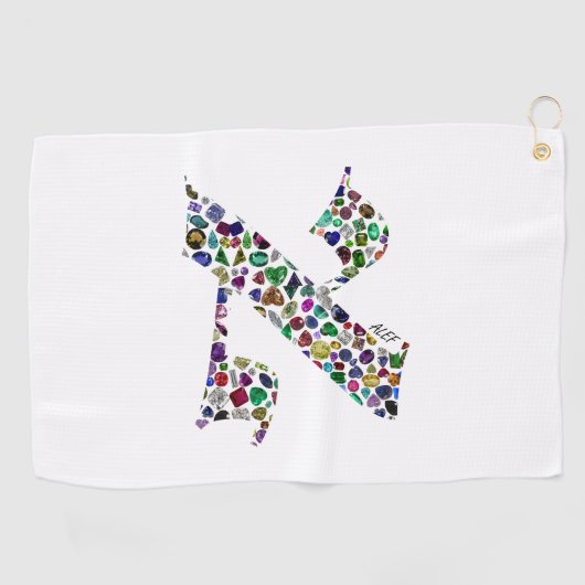 Hebreeuwse brief ALEF Golfhanddoek (Horizontaal)