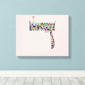 Hebreeuwse brief DALET Canvas Afdruk (Insitu (Houten vloer))