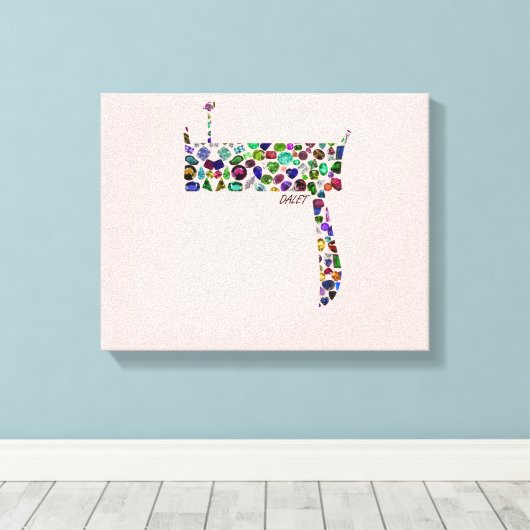 Hebreeuwse brief DALET Canvas Afdruk (Insitu (Houten vloer))