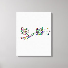 Hebreeuwse brief GIMMEL gemaakt met gemstenen Canvas Afdruk