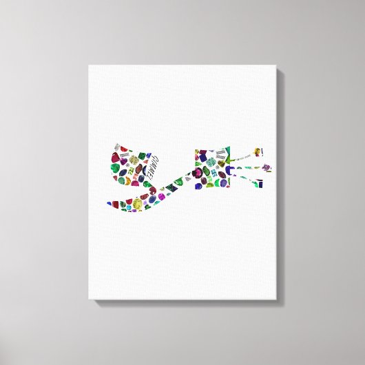 Hebreeuwse brief GIMMEL gemaakt met gemstenen Canvas Afdruk (Voorkant)