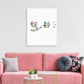 Hebreeuwse brief GIMMEL gemaakt met gemstenen Canvas Afdruk (Insitu (Woonkamer))