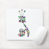 Hebreeuwse brief GIMMEL gemaakt met gemstenen Muismat (Met muis)