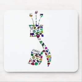 Hebreeuwse brief GIMMEL gemaakt met gemstenen Muismat