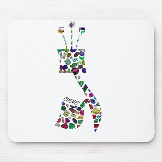 Hebreeuwse brief GIMMEL gemaakt met gemstenen Muismat (Voorkant)