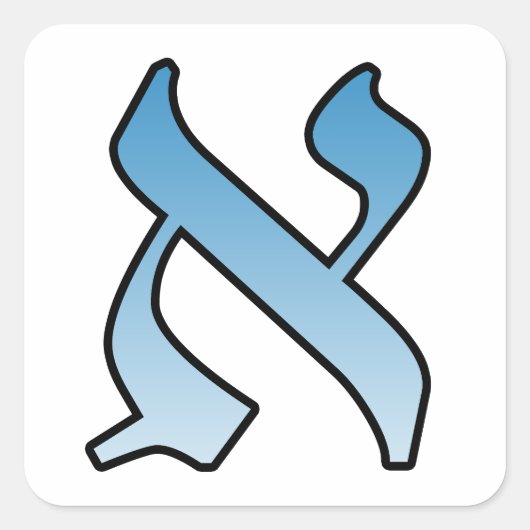 Hebreeuwse brief vierkante sticker (Voorkant)