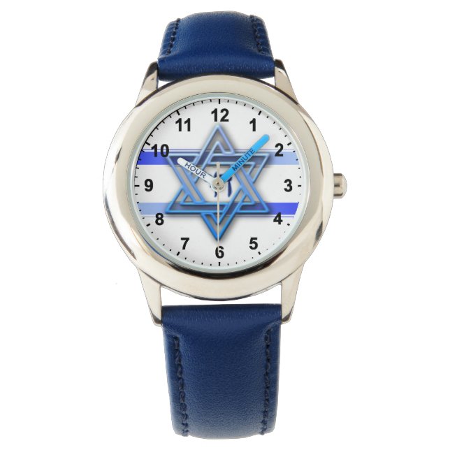 Hebreeuwse Chai Joodse ster van David Horloge (Voorkant)