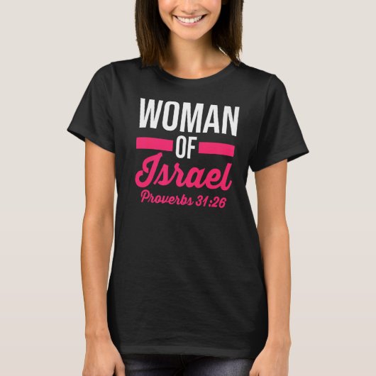 Hebreeuwse Christelijke vrouw van Israël Proverb T-shirt (Voorkant)