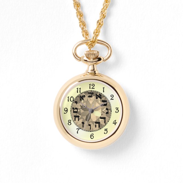 Hebreeuwse Cijfers Ketting Horloge (Voorkant)