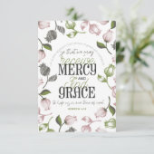 Hebreeuwse citaten van 4:16 met florale kunstwitte bedankkaart (Staand voorkant)