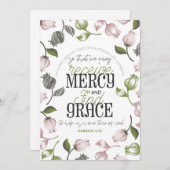 Hebreeuwse citaten van 4:16 met florale kunstwitte bedankkaart (Voorkant / Achterkant)