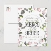 Hebreeuwse citaten van 4:16 met florale kunstwitte briefkaart (Voorkant / Achterkant)