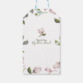 Hebreeuwse citaten van 4:16 met florale kunstwitte cadeaulabel (Achterkant)