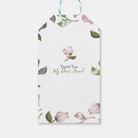 Hebreeuwse citaten van 4:16 met florale kunstwitte cadeaulabel (Achterkant)