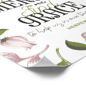 Hebreeuwse citaten van 4:16 met florale kunstwitte poster (Hoek)