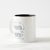 Hebreeuwse citaten van 4:16 tweekleurige koffiemok (Voorkant links)