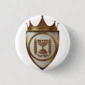 Hebreeuwse Crest Knop / Badge Ronde Button 3,2 Cm (Voorkant)