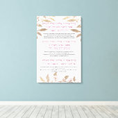 Hebreeuwse en Engelse zegeningen voor Hanukkah Canvas Afdruk (Insitu (Houten vloer))