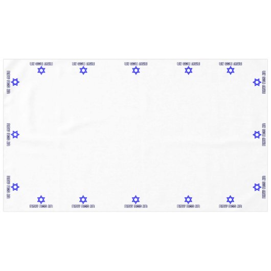 Hebreeuwse Happy Passover Star van David (XL) Tafelkleed (Voorkant (Horizontaal))