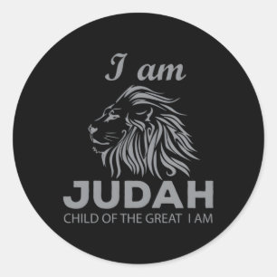 Hebreeuwse Israëliet Ik ben Judah Leeuw Kind Ronde Sticker
