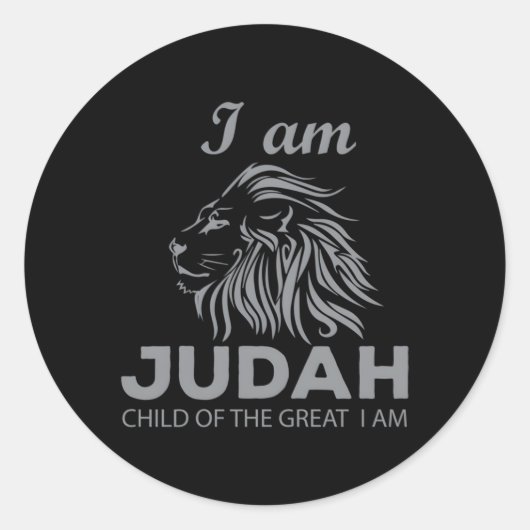 Hebreeuwse Israëliet Ik ben Judah Leeuw Kind Ronde Sticker (Voorkant)