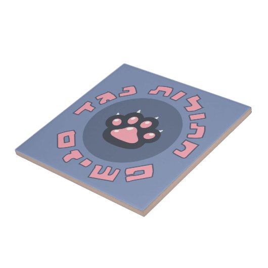 Hebreeuwse katten tegen fascisme | Joodse activism Tegeltje (Zijkant)