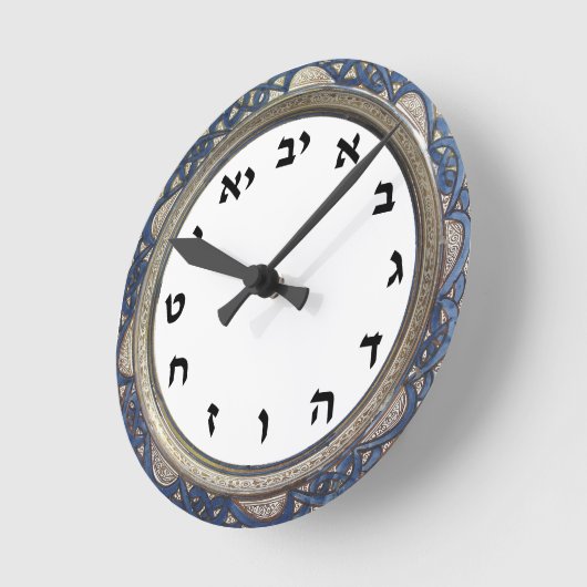 Hebreeuwse klok joodse alfabet-nummers Aleph Bet (Hoek)