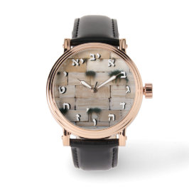 Hebreeuwse klok op de Westerne muur van Kotel Horloge