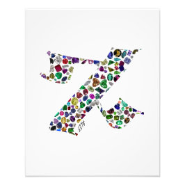 Hebreeuwse letter ALEF gemaakt met Gemstenen Foto Afdruk