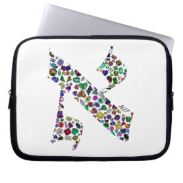 Hebreeuwse letter ALEF gemaakt met Gemstenen Laptop Sleeve