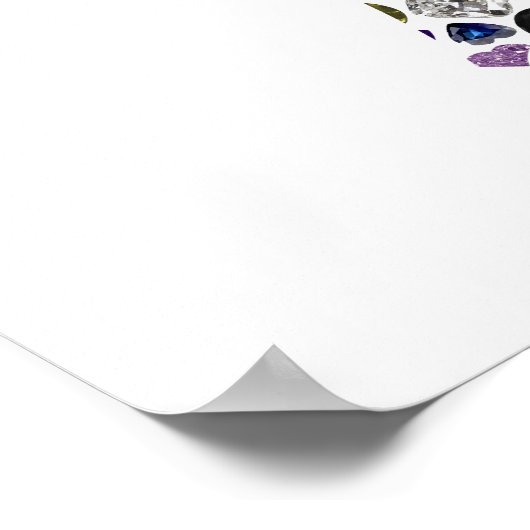 Hebreeuwse letter ALEF gemaakt met Gemstenen Poster (Hoek)