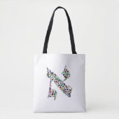 Hebreeuwse letter ALEF gemaakt met Gemstenen Tote Bag (Voorkant)