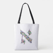 Hebreeuwse letter ALEF gemaakt met Gemstenen Tote Bag (Achterkant)