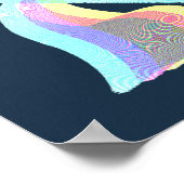 Hebreeuwse letter Alef Glitchy RGB-kleuren Poster (Hoek)