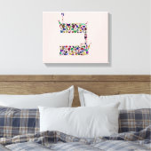 Hebreeuwse Letter BET met Gemstenen Canvas Afdruk (Insitu (Slaapkamer))
