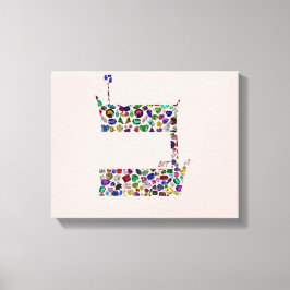 Hebreeuwse Letter BET met Gemstenen Canvas Afdruk