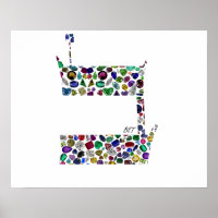 Hebreeuwse Letter BET met Gemstenen